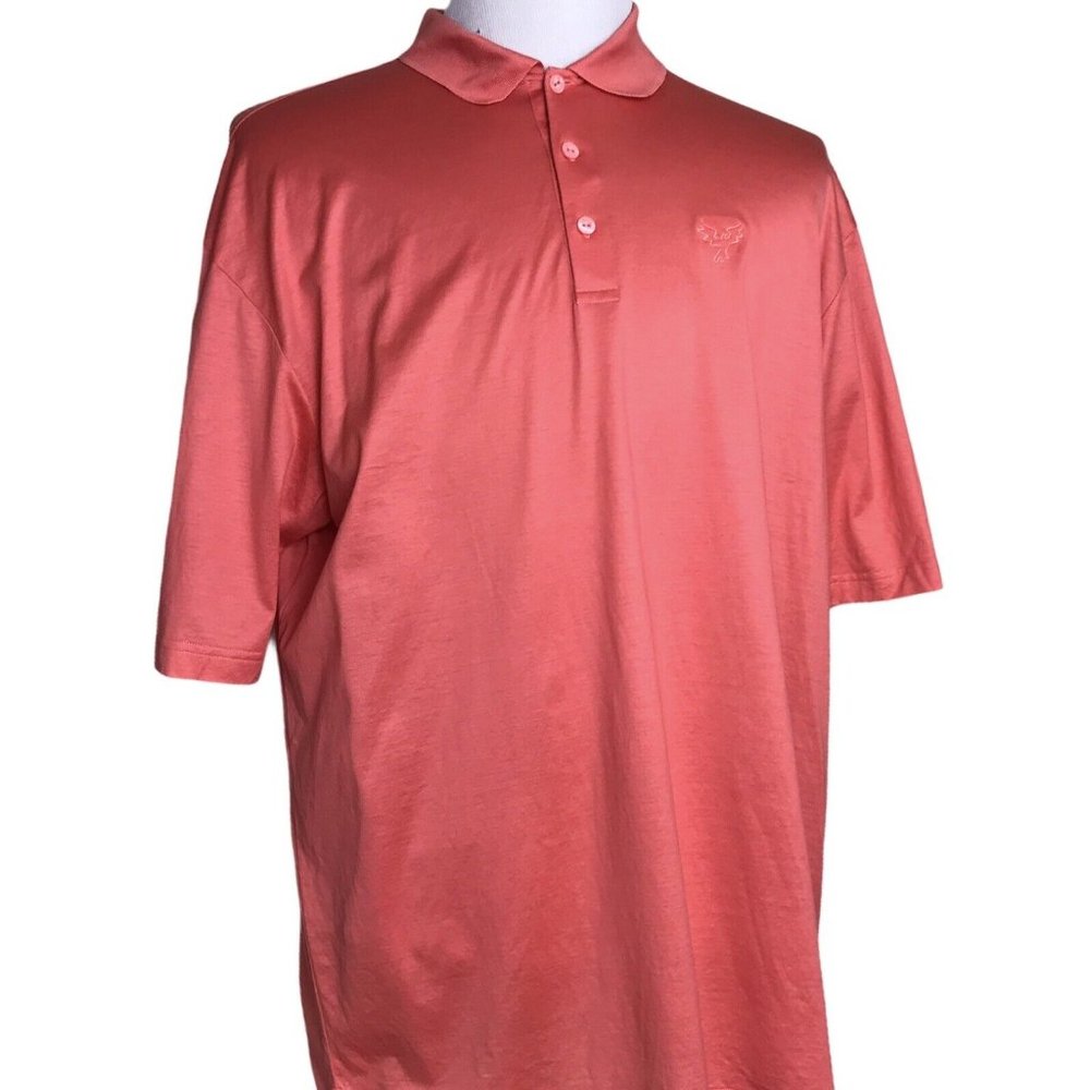 Bugatchi Uomo Mens Polo Golf Shirt Orange Cordillera Club Colorado Size XL
